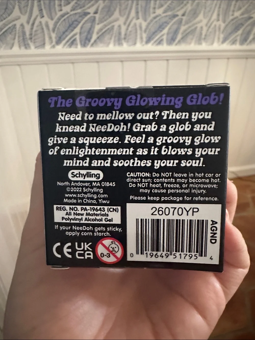 Schylling NeeDoh Glow in a Dark Glob-Purple